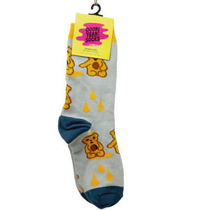 Women Boy Sock OOOH YEAH! Honey Bear Jar Bottle Bee Cotton Squeeze Blue NWT NEW